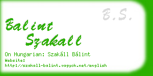 balint szakall business card
